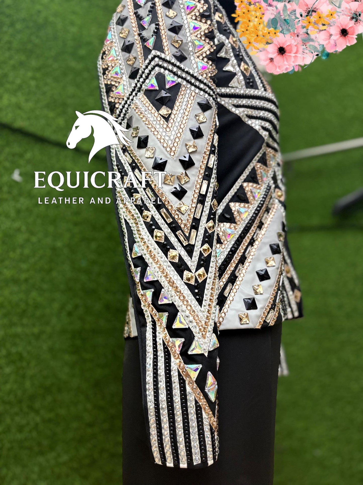 Western Showmanship Jacket | Hand-Embellished Crystal Riding Jacket | Competition Show Apparel (All Sizes)