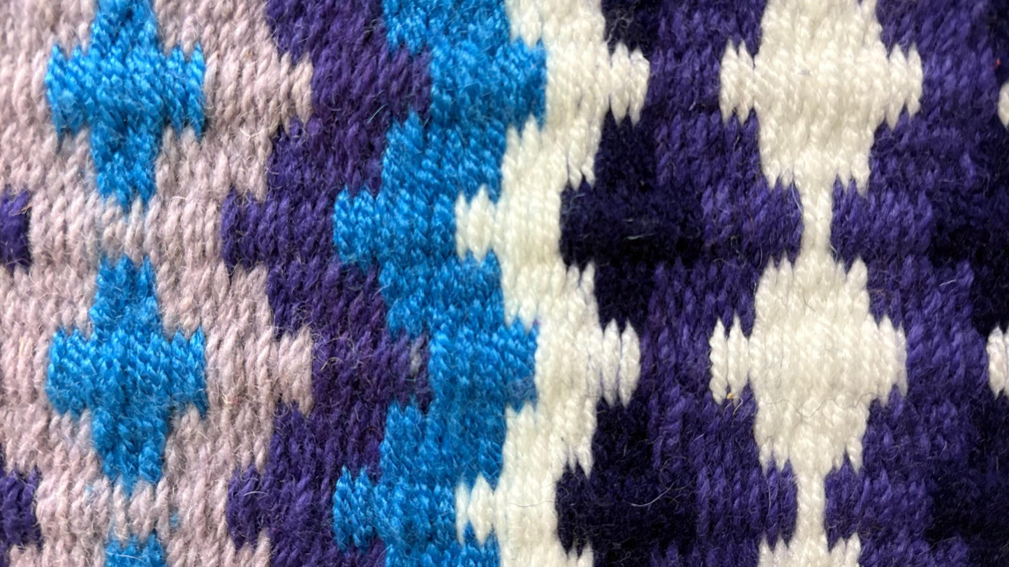 Western Saddle Pad | White Purple Blue Saddle Blanket | Wool Horse Pad | Southwest Show Pad | Horse Tack Gift