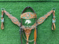 Hand Tooled Leather Headstall & Breast Collar Set – Turquoise Inlay Western Horse Tack | Floral Carved Rodeo Bridle