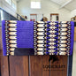 Western Wool Saddle Blanket, Purple Cream Brown Striped Southwestern Pattern, Horse Saddle Pad, Show Blanket Size:-32x38