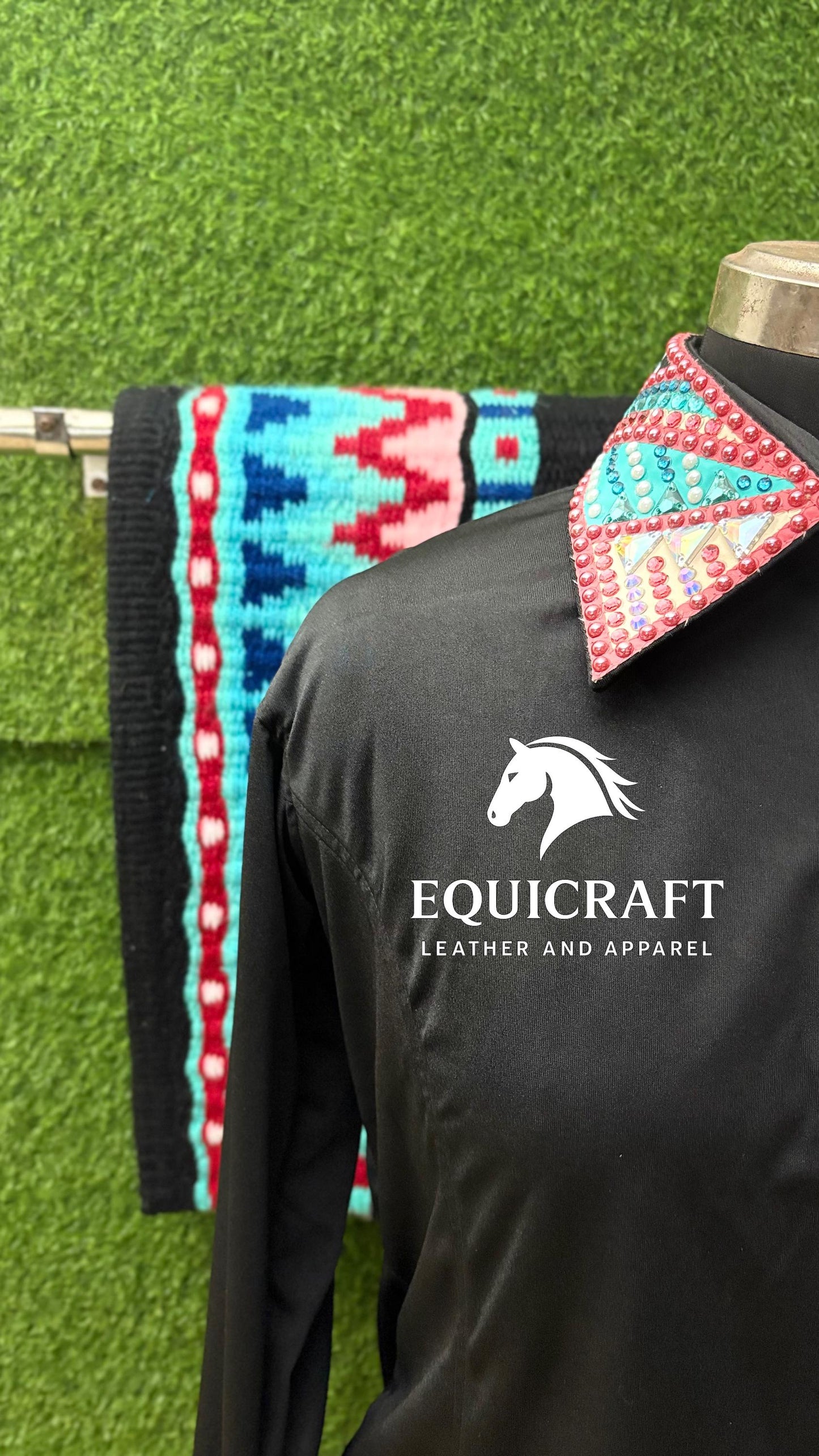 Rhinestone Show Shirt & Wool Saddle Blanket | Western Showmanship Apparel