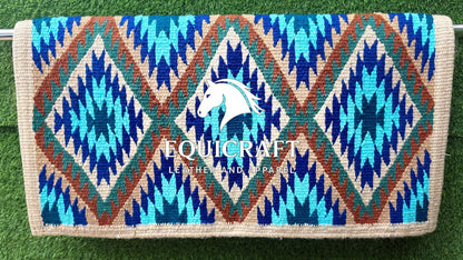 Western Ranch Saddle Blanket | NZ Wool Handwoven Pad | Customizable Horse Tack SIZE 32X32