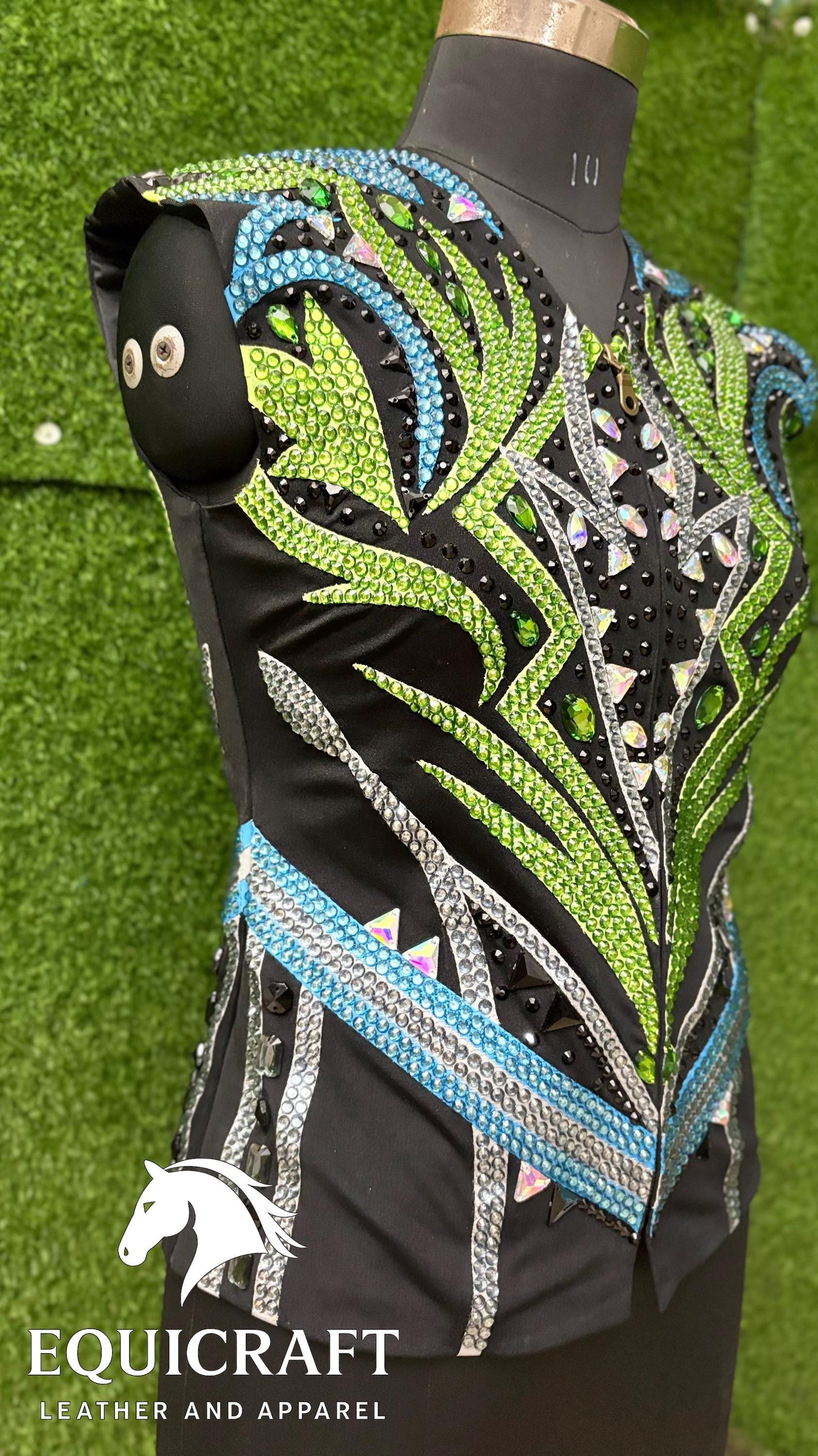 Western Show Vest | Hand-Embellished Crystal Competition Vest | Showmanship Apparel (All Sizes)