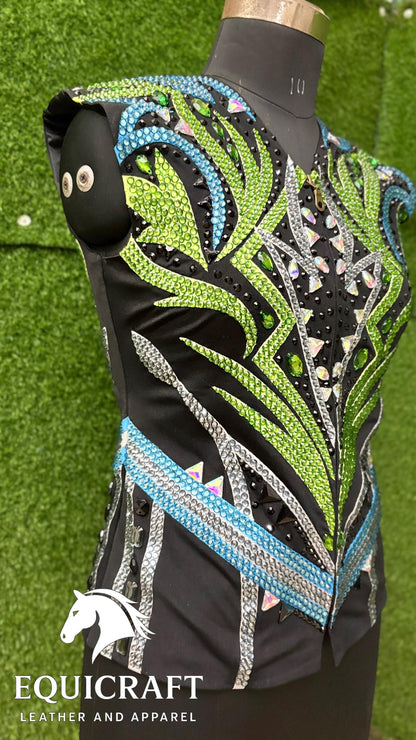 Western Show Vest | Hand-Embellished Crystal Competition Vest | Showmanship Apparel (All Sizes)