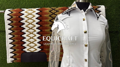 Western Showmanship Set | Crystal Show Shirt with Wool Saddle Blanket | Custom Options