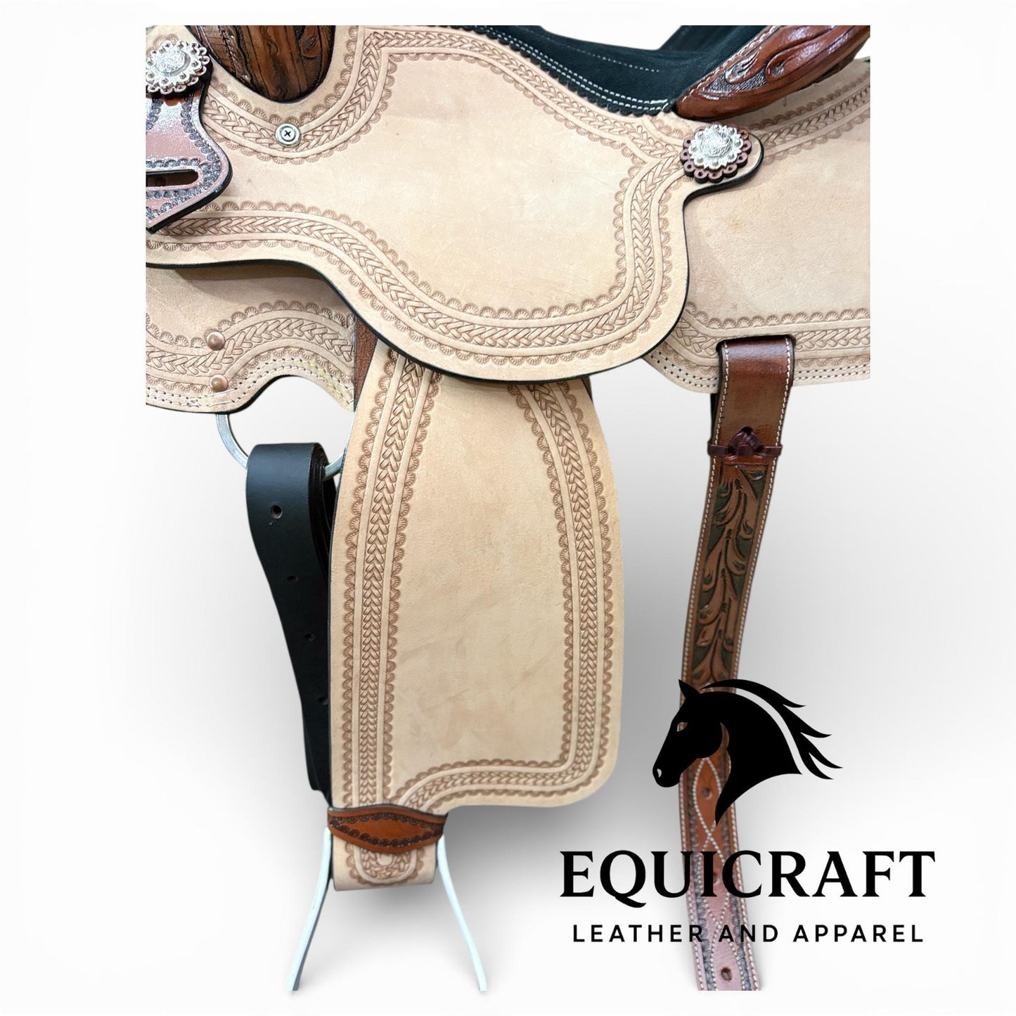 Western Leather Saddle Hand tooled Leather saddle-All sizes