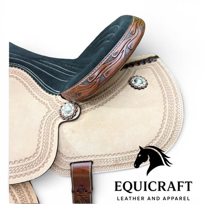 Western Leather Saddle Hand tooled Leather saddle-All sizes