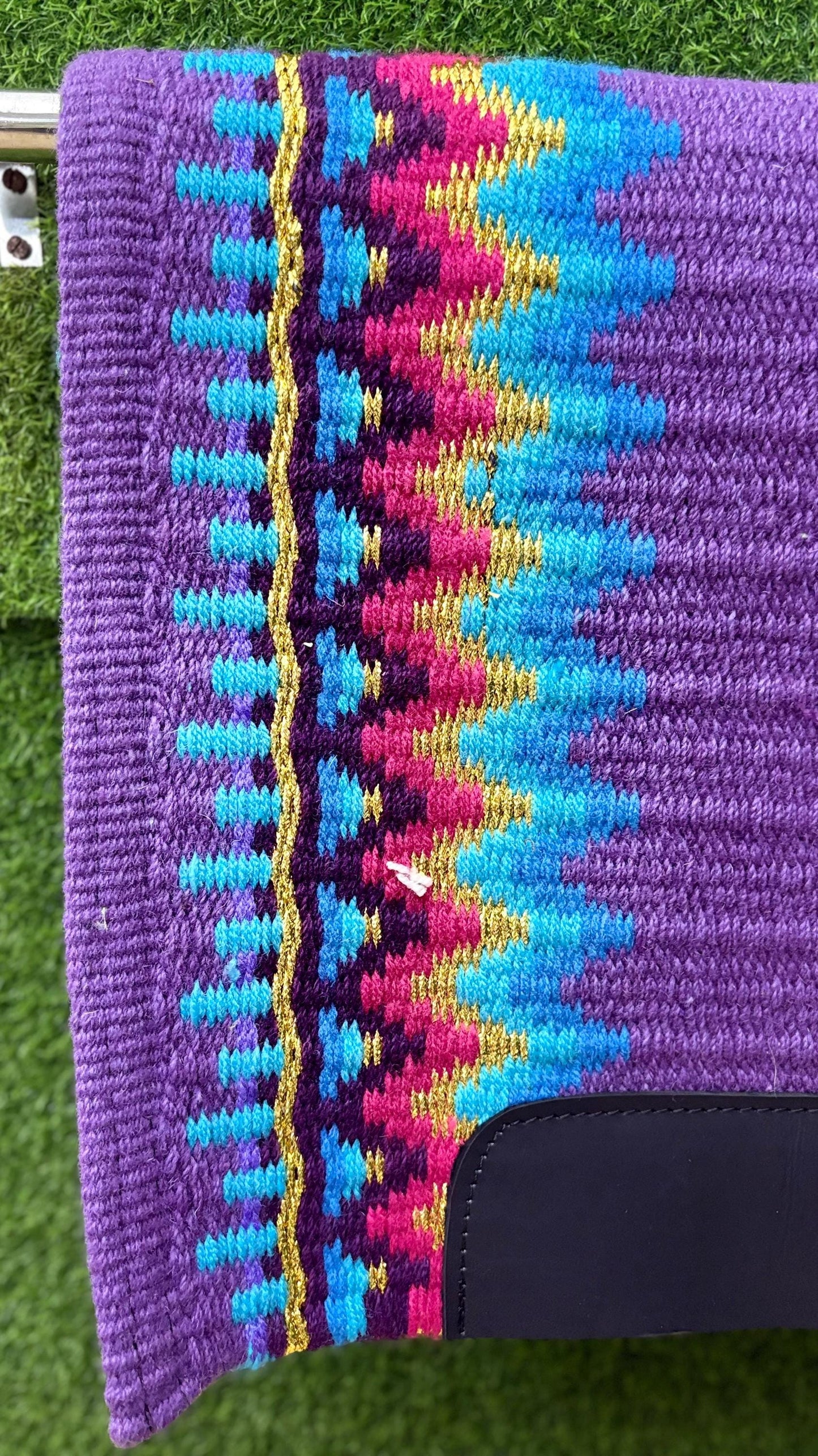 Western Saddle Pad | Purple Saddle Blanket | Wool Horse Pad | Multicolor Southwest Show Pad | Horse Tack Gift