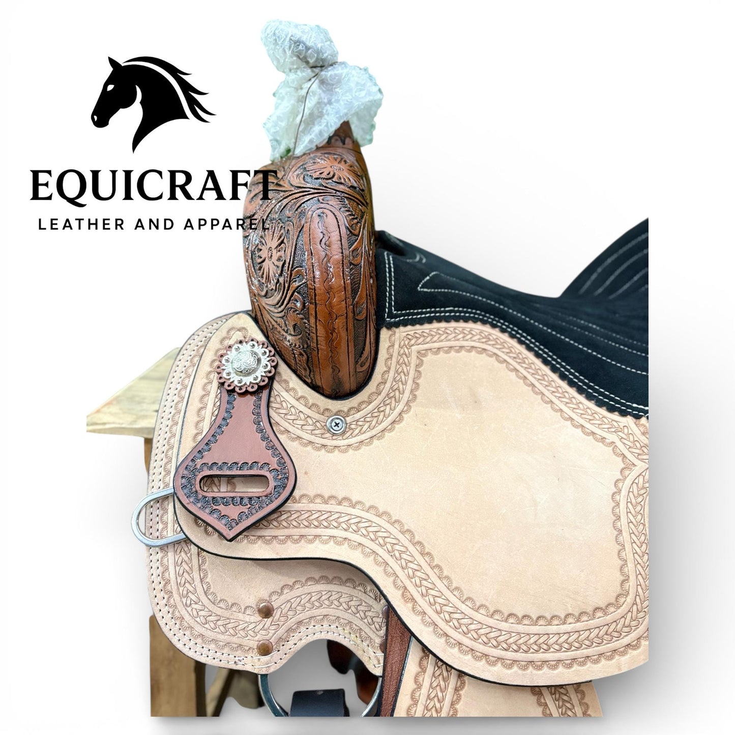 Western Leather Saddle Hand tooled Leather saddle-All sizes
