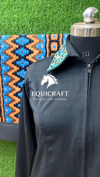 Western Show Set | Crystal Shirt + Handwoven Wool Saddle Blanket | Competition Horse Tack