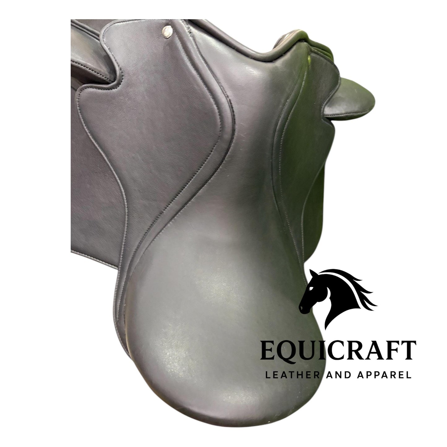 Black Leather Dressage Saddle | Long Flap English Saddle