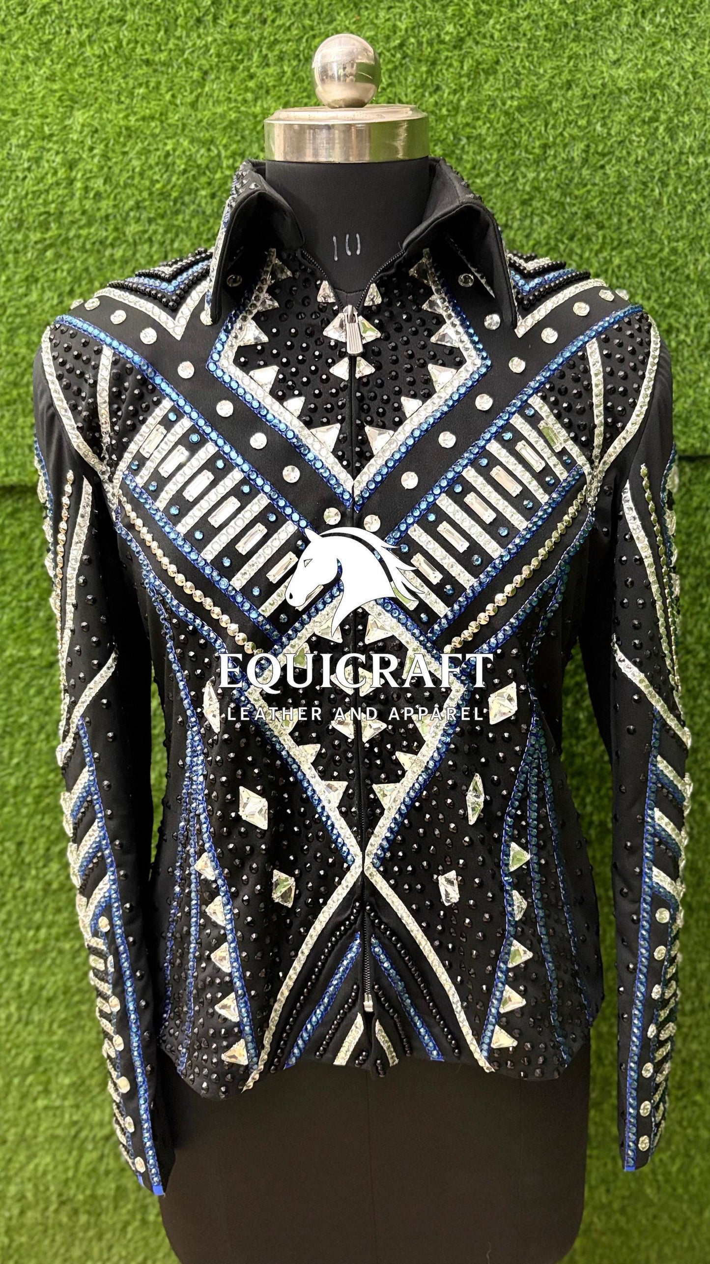 Western Showmanship Jacket | Hand-Embellished Crystal Riding Jacket | Competition Show Apparel (All Sizes)