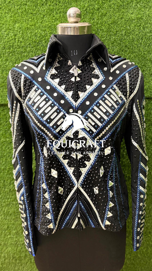 Western Showmanship Jacket | Hand-Embellished Crystal Riding Jacket | Competition Show Apparel (All Sizes)