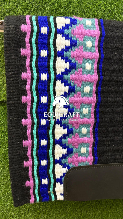 Handwoven Wool Saddle Blanket | Western Show Pad, Horse Tack