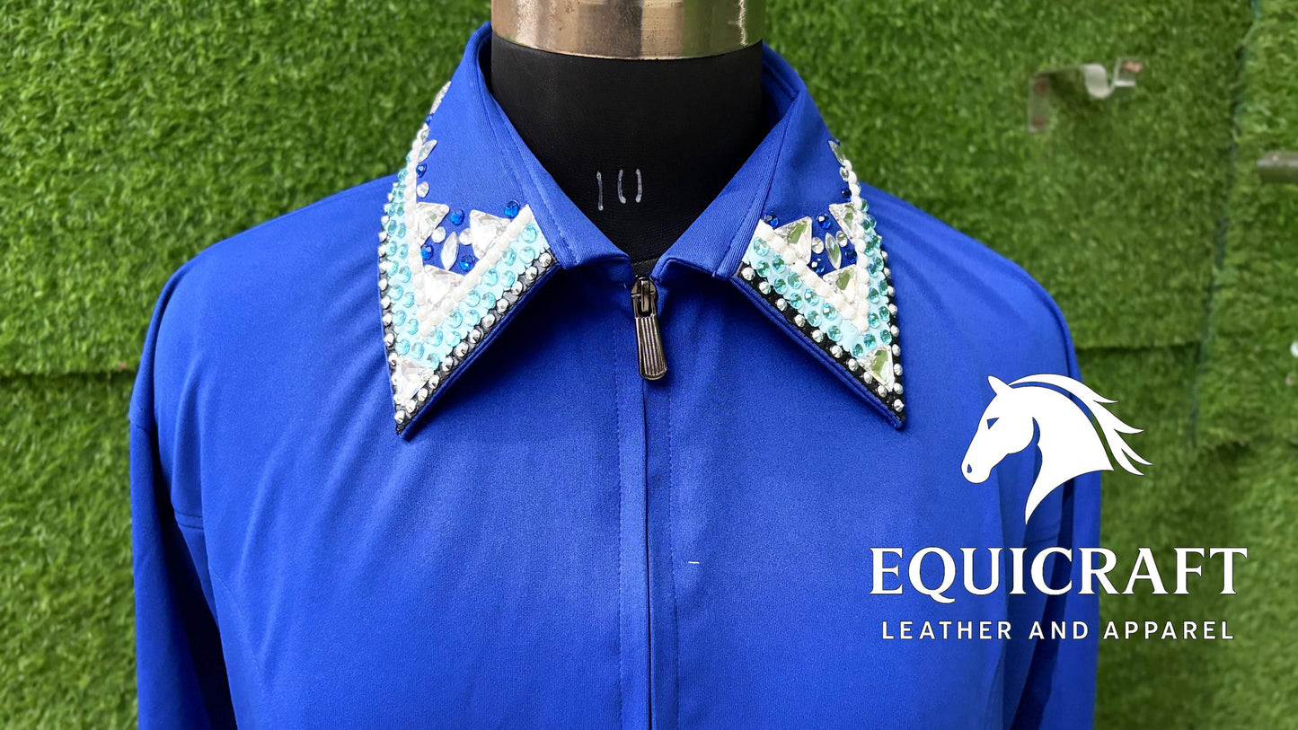 Western Showmanship Combo | Rhinestone Shirt & Handwoven Wool Blanket | Horse Show Outfit Set (All Sizes)