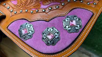 Hand Tooled Western Leather Saddle with Tack Set