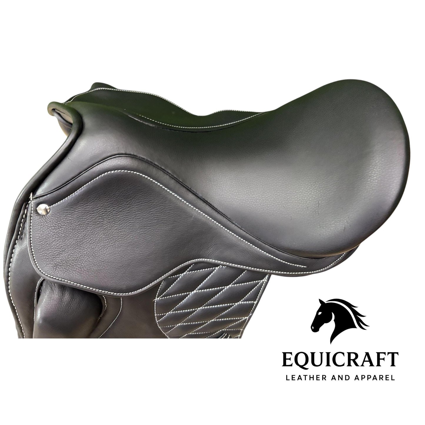 Black Leather Dressage Saddle | Long Flap English Saddle