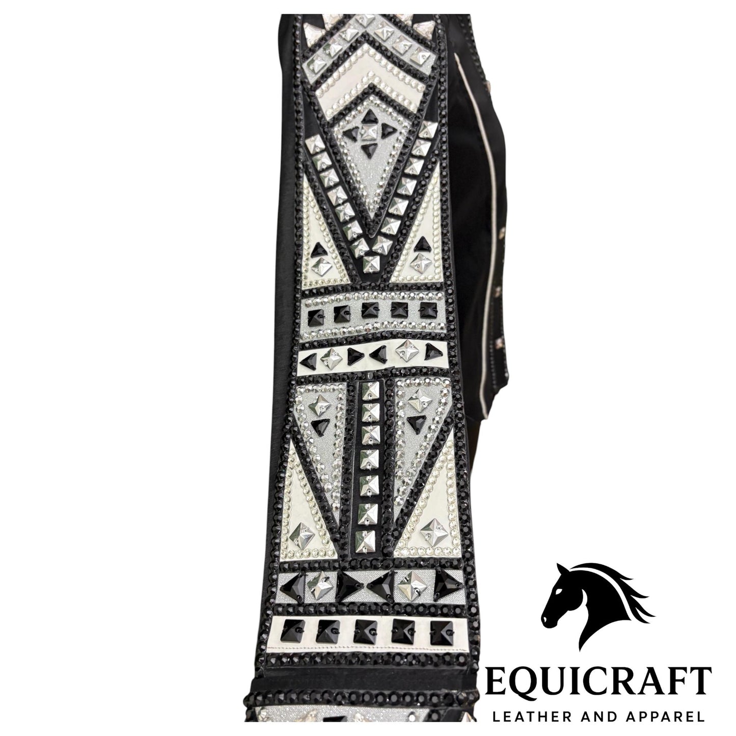 Black Crystal Western Show Shirt – Women's Rodeo Queen Equestrian Top | Rhinestone Showmanship Horsemanship Apparel