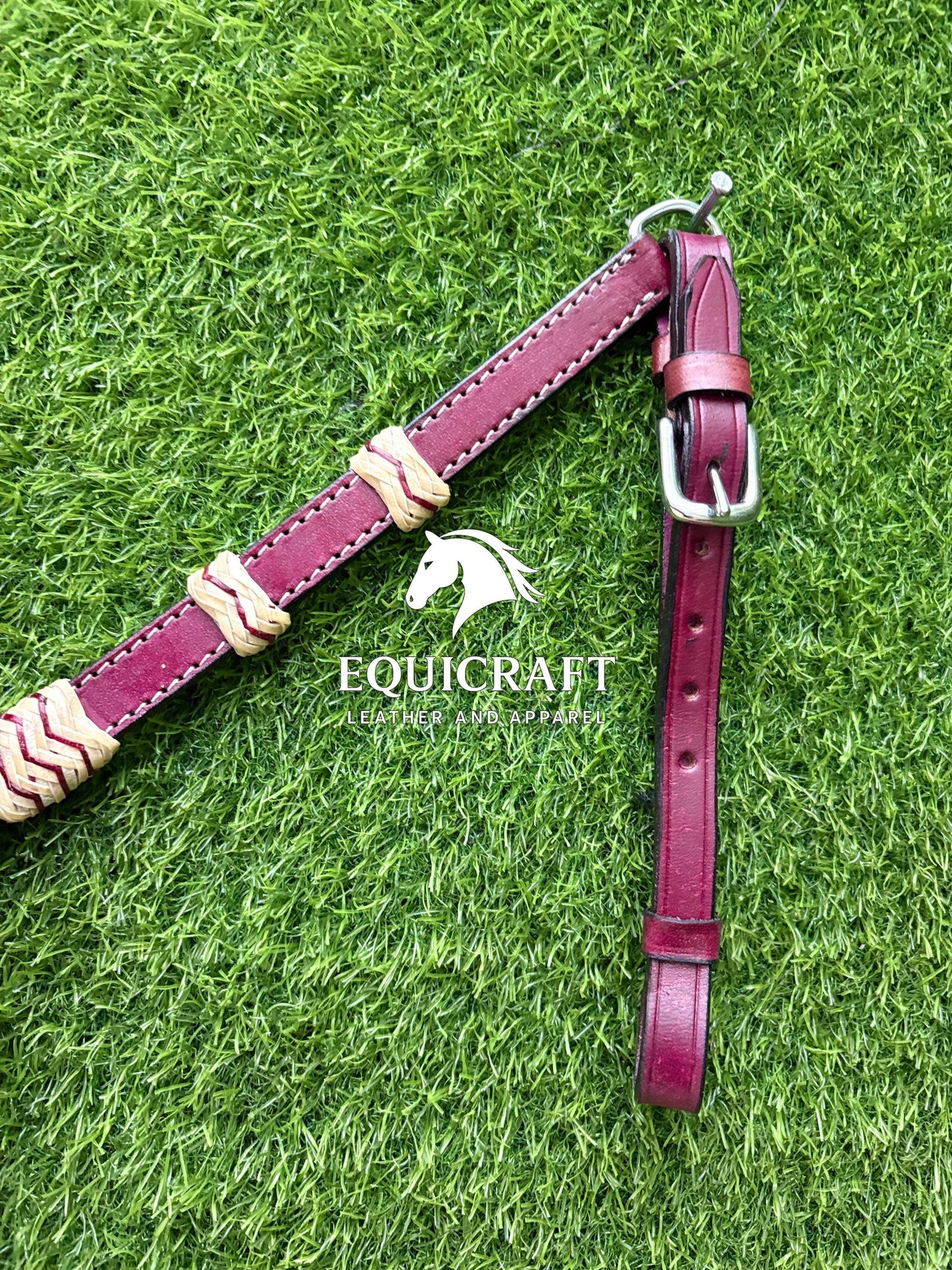 Burgundy Braided Rawhide Western Headstall & Breast Collar Set – Plain Horse Tack | Barrel Racing Rodeo Cowboy Gear