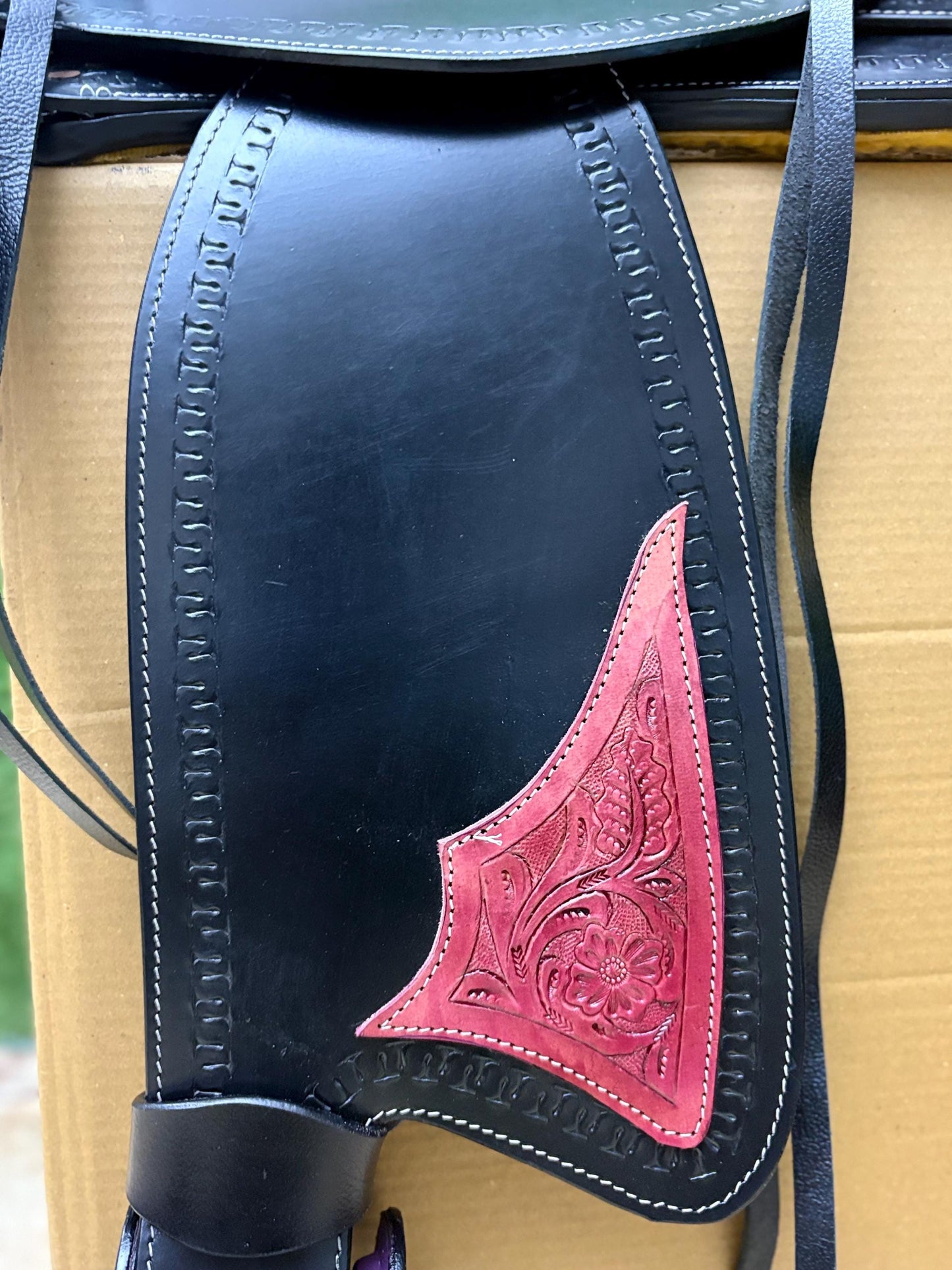 Western Leather Endurance Saddle | Black Trail Riding Saddle