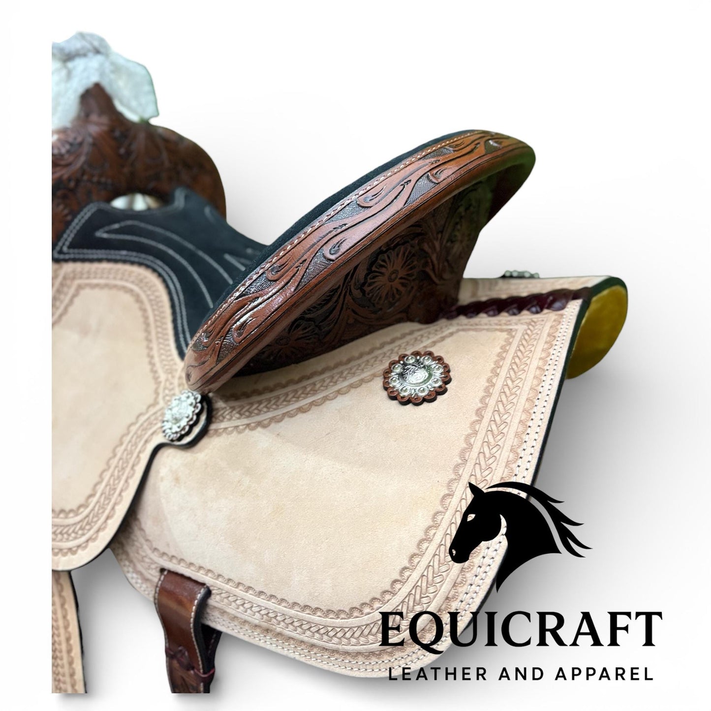 Western Leather Saddle Hand tooled Leather saddle-All sizes