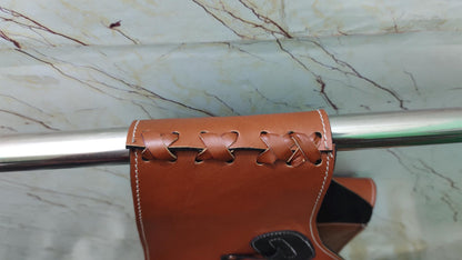 Tan Leather Western Saddle Bag – Triple Buckle Plain Horse Trail Bag | Heavy Duty Cowboy Riding Tack