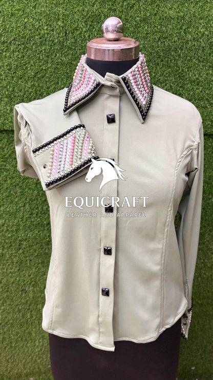 Western Show Shirt | Rodeo Shirt Women | Cowgirl Show Clothing | Equestrian Apparel