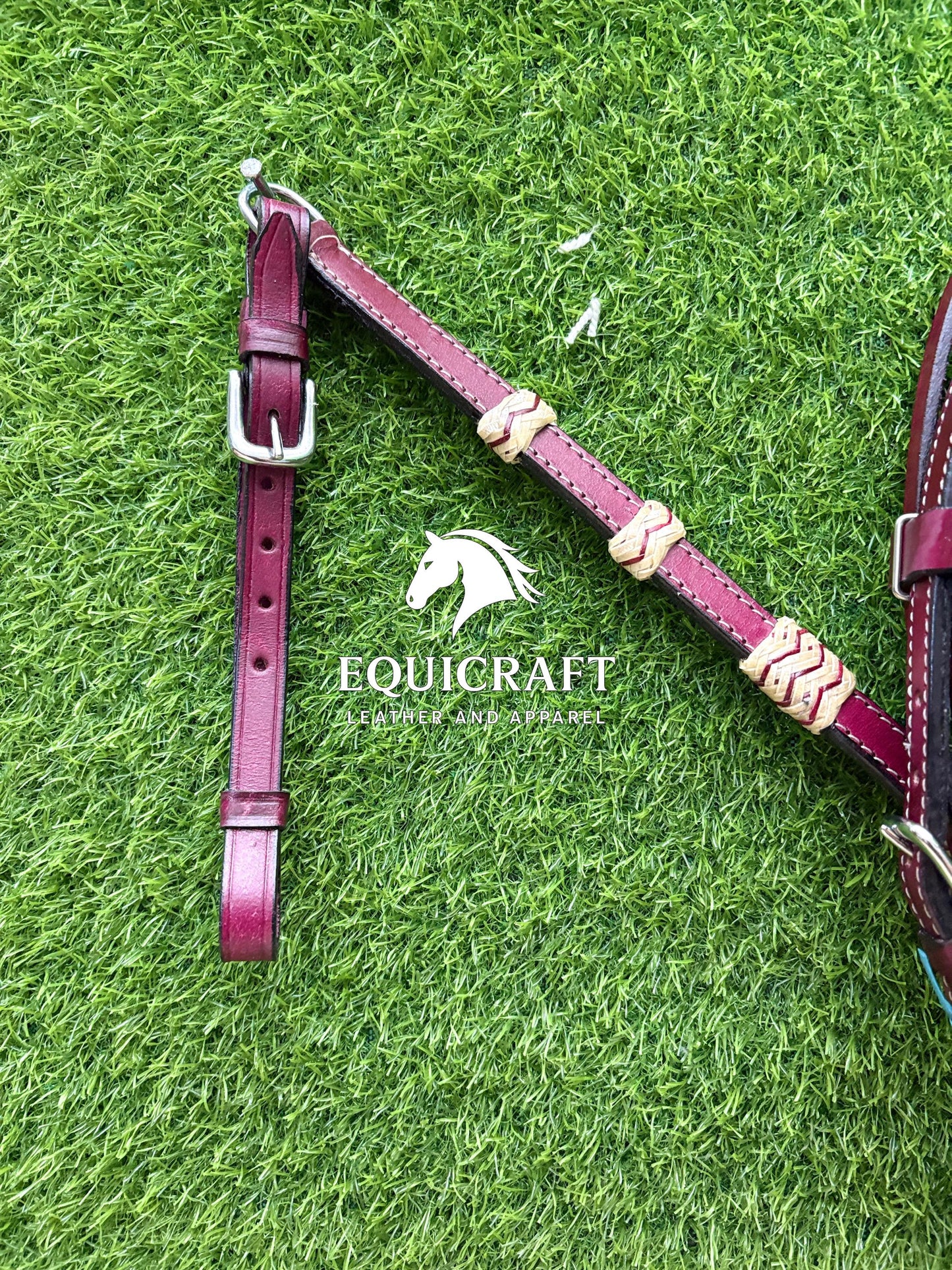 Burgundy Braided Rawhide Western Headstall & Breast Collar Set – Plain Horse Tack | Barrel Racing Rodeo Cowboy Gear