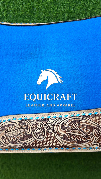 18 MM Woollen  Felt Western Saddle Pad | Hand-Carved Leather Horse Tack