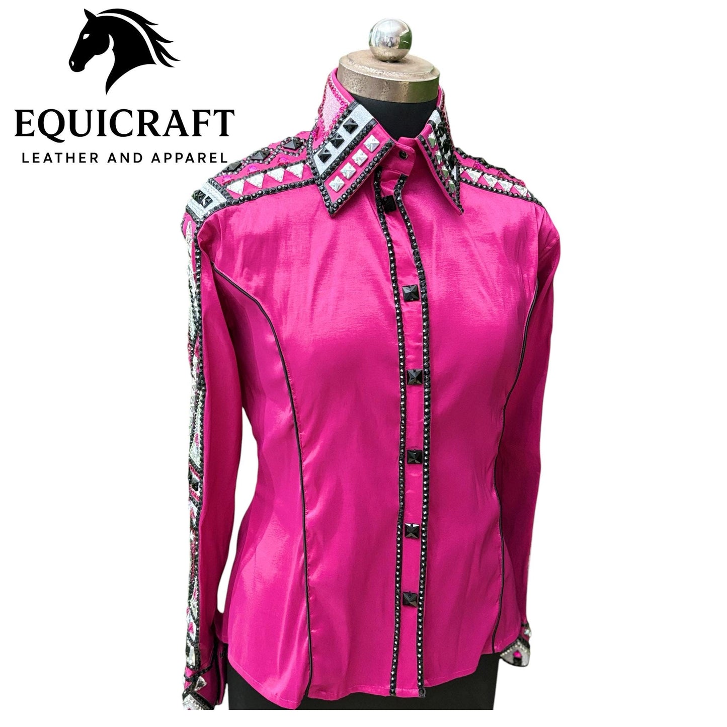 Pink Western Show Shirt | Rodeo Shirt Women | Cowgirl Show Clothing | Equestrian Apparel