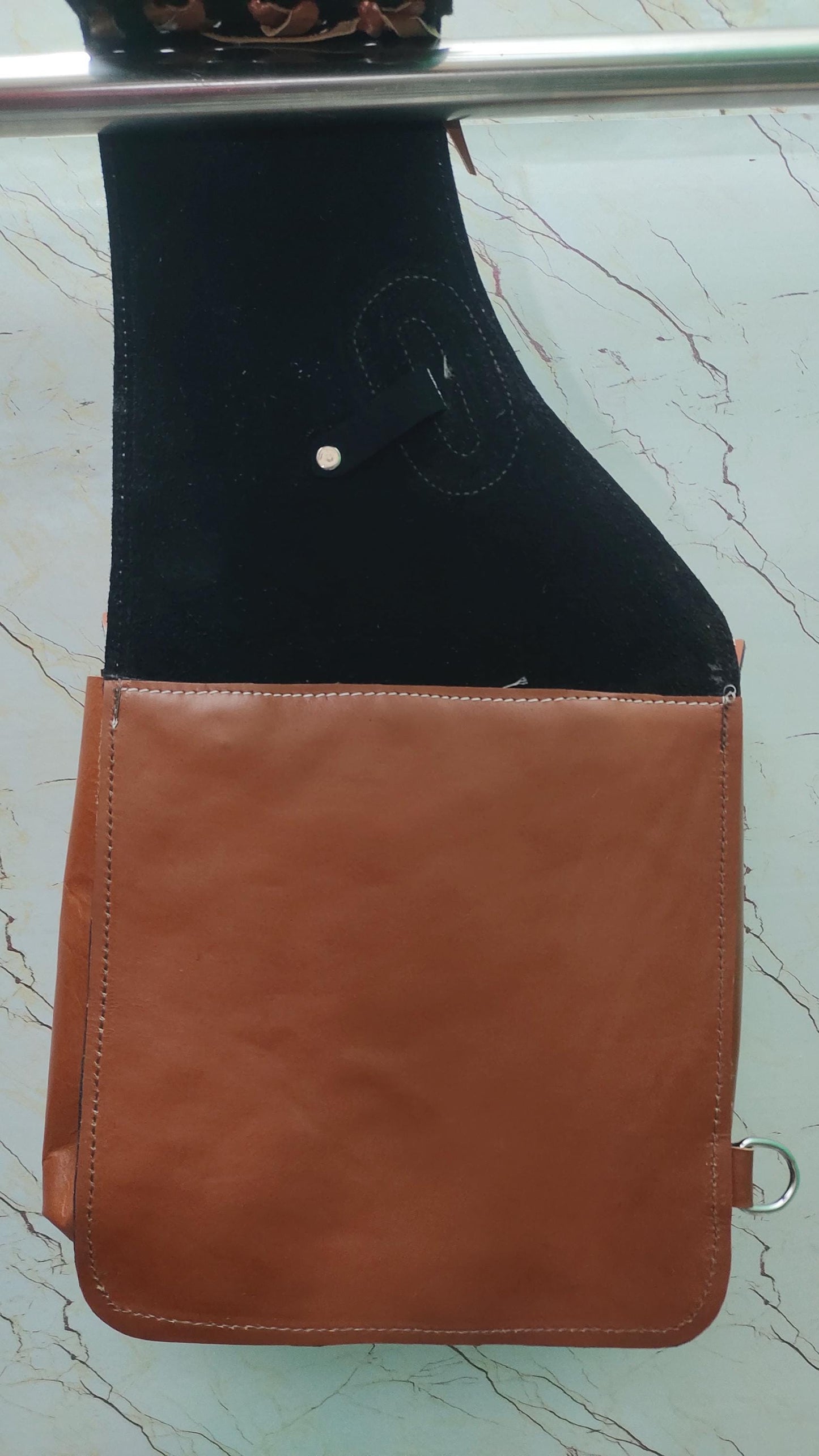 Tan Leather Western Saddle Bag – Triple Buckle Plain Horse Trail Bag | Heavy Duty Cowboy Riding Tack