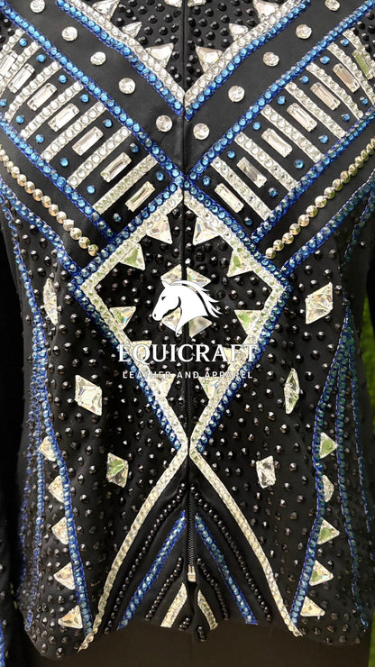 Western Showmanship Jacket | Hand-Embellished Crystal Riding Jacket | Competition Show Apparel (All Sizes)