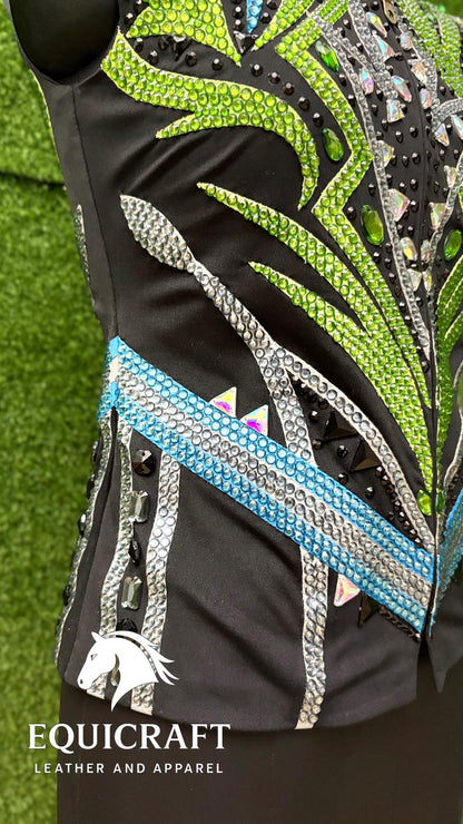 Western Show Vest | Hand-Embellished Crystal Competition Vest | Showmanship Apparel (All Sizes)