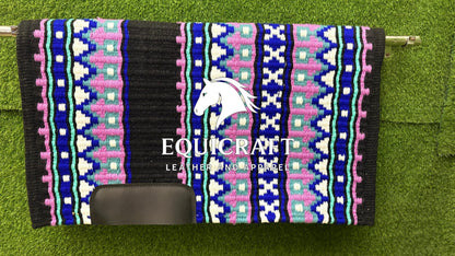 Handwoven Wool Saddle Blanket | Western Show Pad, Horse Tack