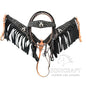 Black Fringe Studded Western Headstall & Breast Collar Set – Crossed Guns Concho Horse Tack | Barrel Racing Rodeo Gear