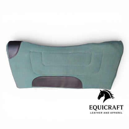 Green Canvas Saddle Pad Western Horse Riding Pad Durable Cotton Canvas Horse Pad Breathable Equestrian Pad Handmade Riding Gear