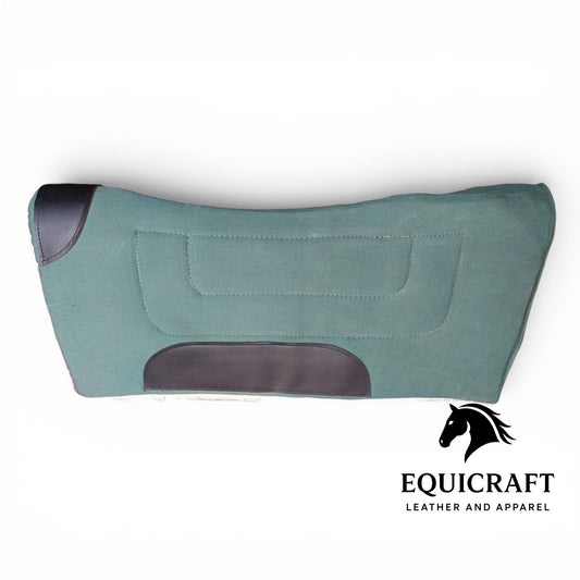 Green Canvas Saddle Pad Western Horse Riding Pad Durable Cotton Canvas Horse Pad Breathable Equestrian Pad Handmade Riding Gear