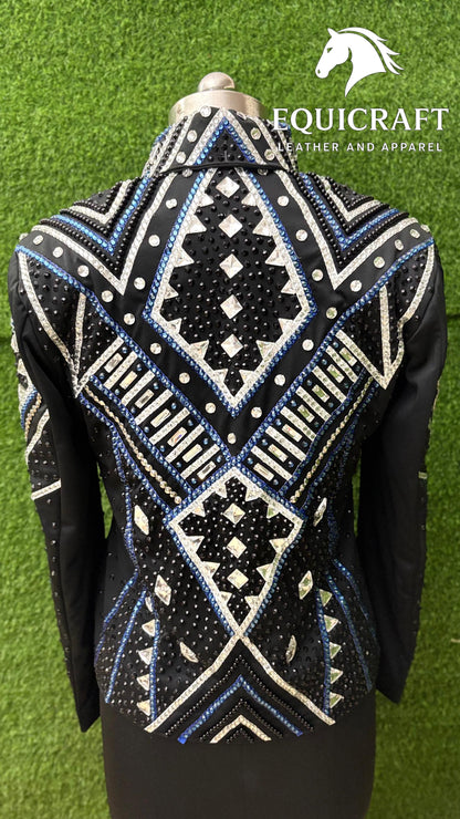 Western Showmanship Jacket | Hand-Embellished Crystal Riding Jacket | Competition Show Apparel (All Sizes)