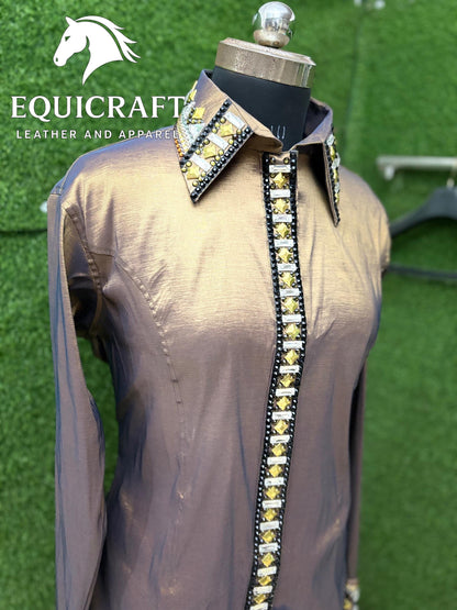 Western Show Shirt | Rodeo Shirt Women | Cowgirl Show Clothing | Equestrian Apparel