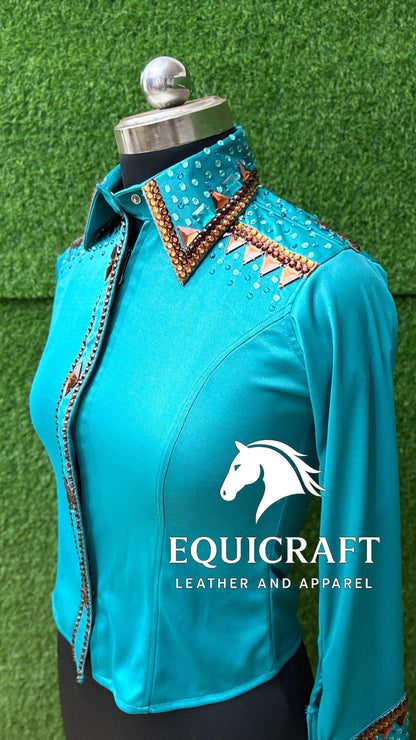 Western Show Shirt | Rodeo Shirt Women | Cowgirl Show Clothing | Equestrian Apparel