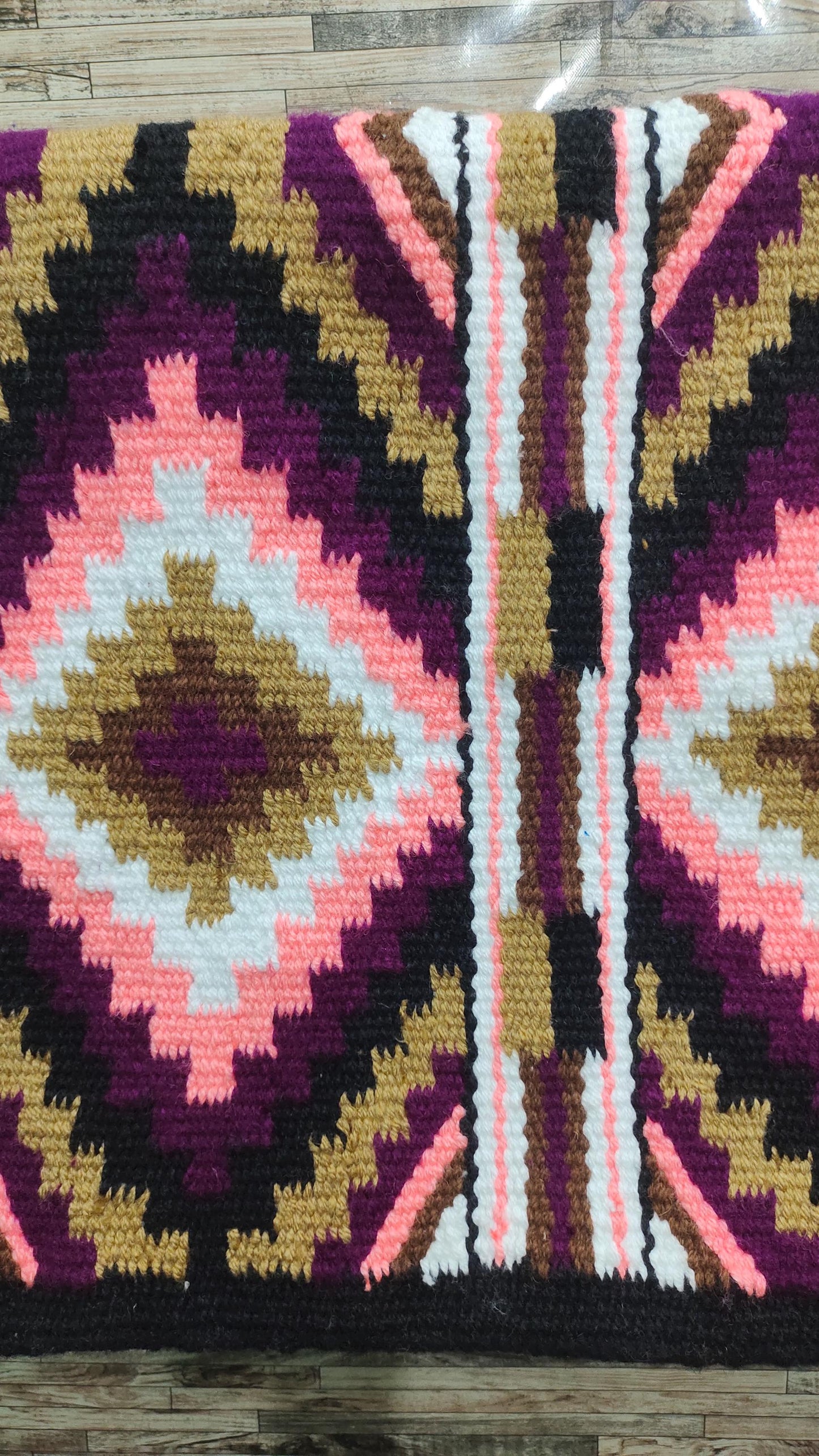 Purple Pink Wool Western Saddle Blanket  Horse Pad Rodeo Ranch Tack Diamond Show Blanket |