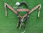 Tan Black Floral Tooled Leather Western Headstall & Breast Collar Set – Antique Concho Horse Tack | Barrel Racing Rodeo
