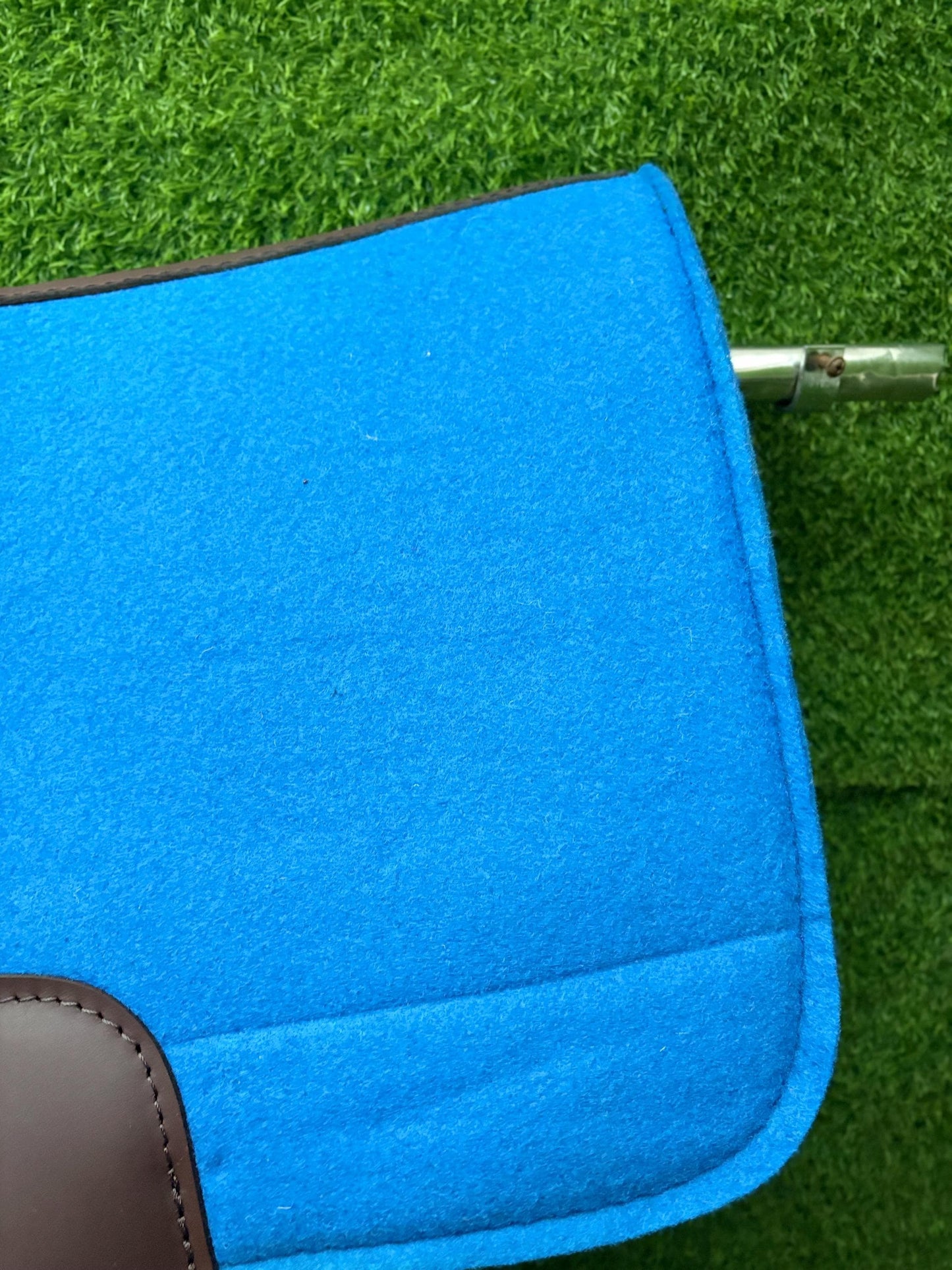 18 MM Blue Woollen  Felt Saddle Pad with Leather | Western Riding Pad | 30X30" & 32X32"