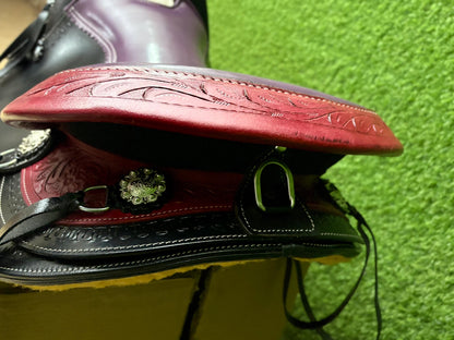 Western Leather Endurance Saddle | Black Trail Riding Saddle