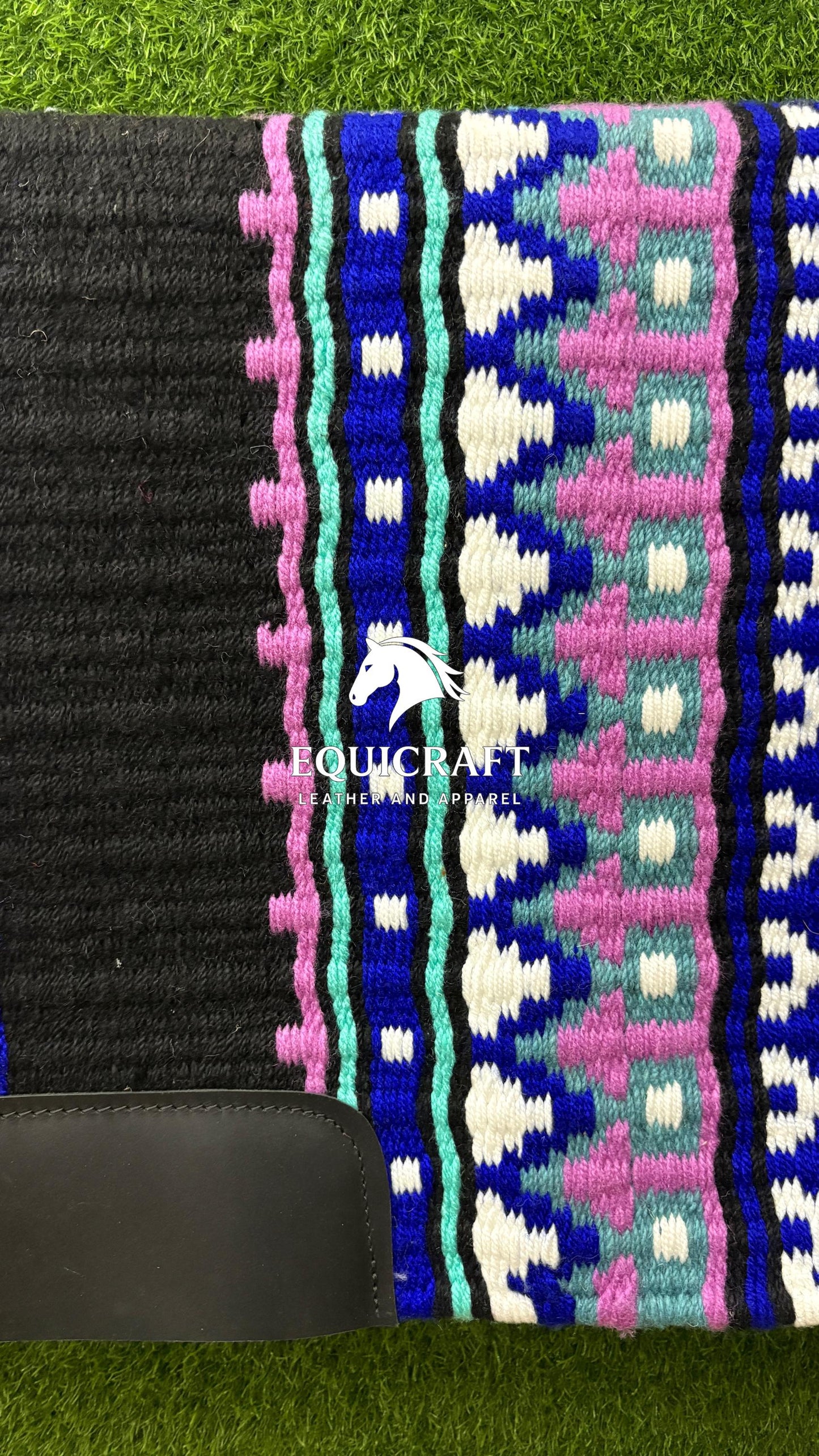 Handwoven Wool Saddle Blanket | Western Show Pad, Horse Tack