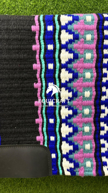 Handwoven Wool Saddle Blanket | Western Show Pad, Horse Tack