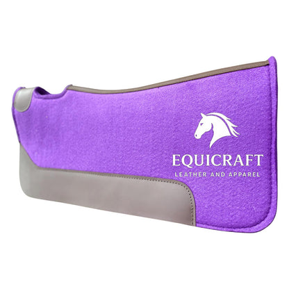 18 MM purple  Woollen Felt Saddle Pad with Leather | Western Riding Pad | 30X30" & 32X32"