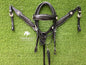 Black Crocodile Print Leather Western Headstall & Breast Collar Set – Crystal Concho Horse Tack | Barrel Racing Rodeo