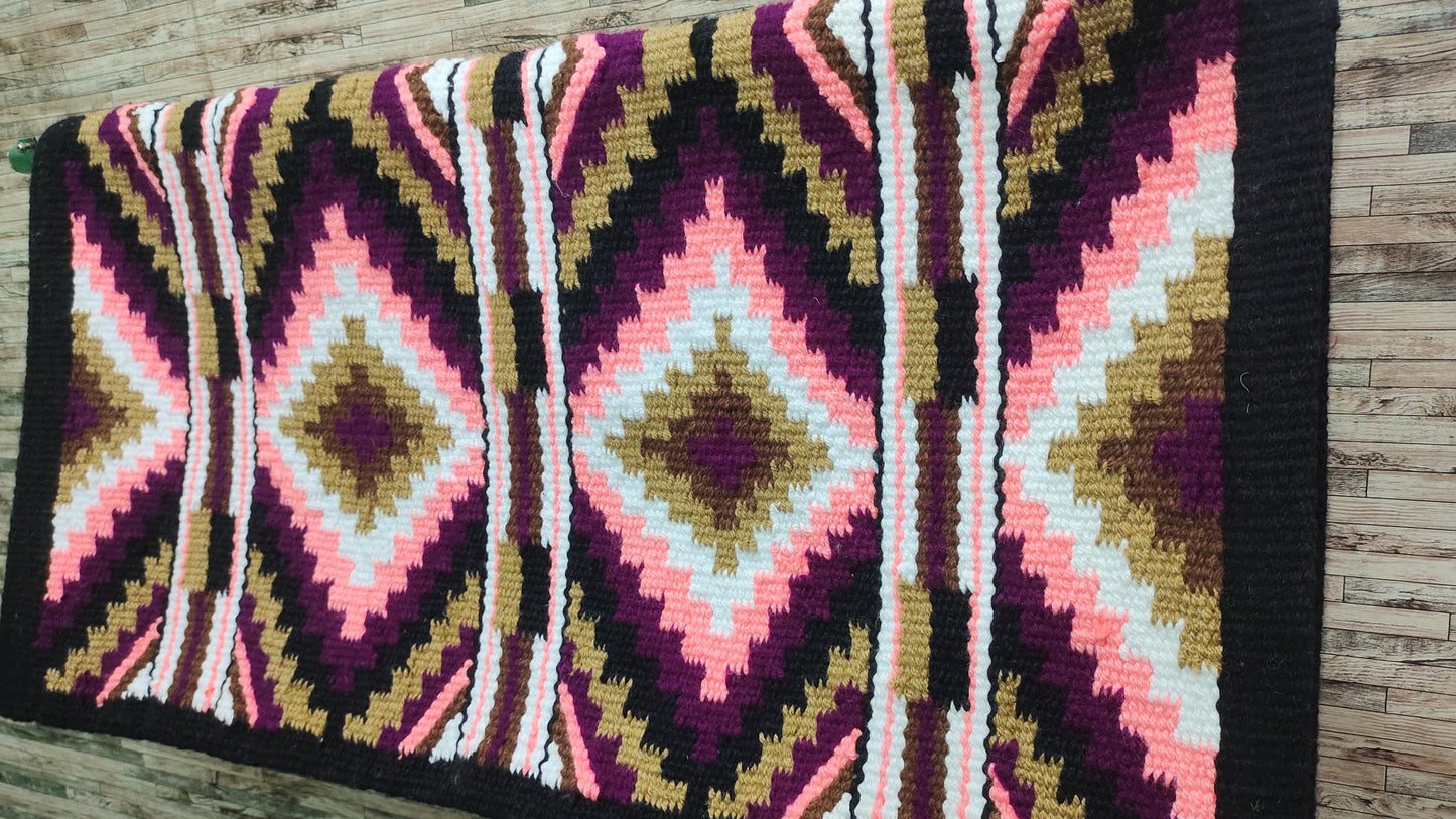 Western Saddle Blanket Handmade | Thick Wool Horse Saddle Pad | Cowboy Ranch Riding Blanket | Equestrian Tack | Trail Riding Gear