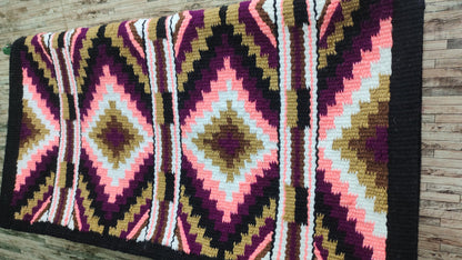 Western Saddle Blanket Handmade | Thick Wool Horse Saddle Pad | Cowboy Ranch Riding Blanket | Equestrian Tack | Trail Riding Gear